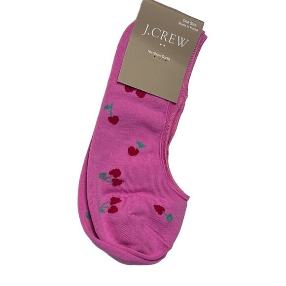 J.Crew Womens Heart and Cherries No Show Ankle Socks - Picture 1 of 10